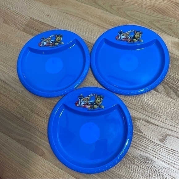 Paw Patrol Plate Bundle Reusable Plastic NEW Blue Chase Skye - Picture 2 of 3